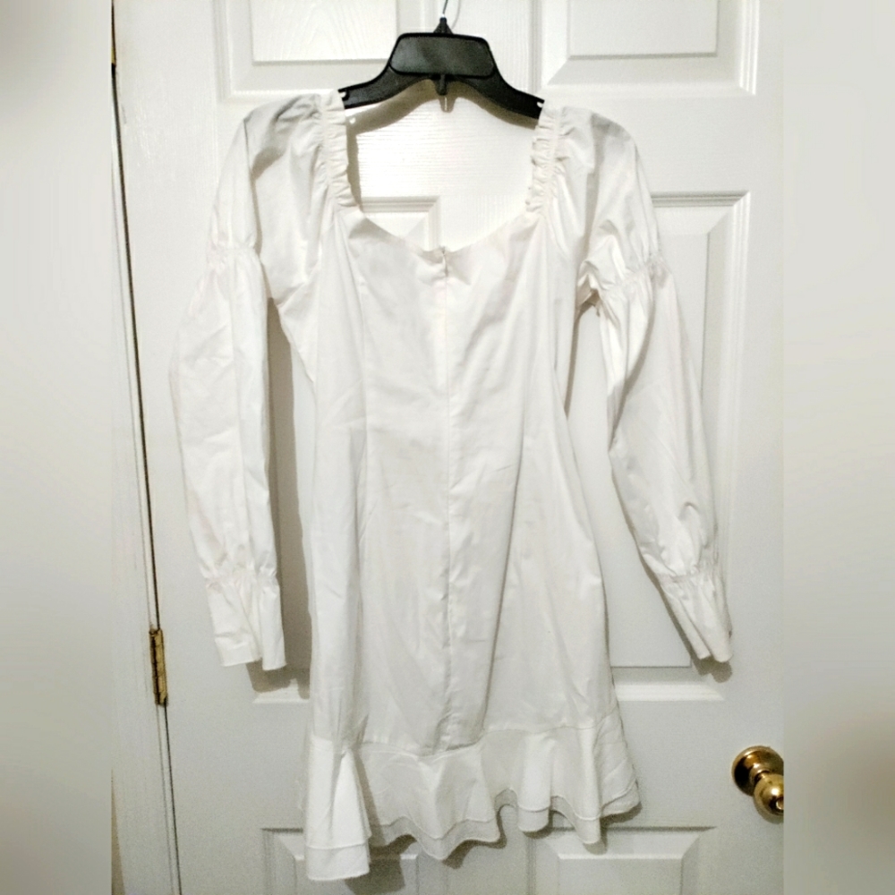 White Ruffled Mini Dress - Picture 2 of 3